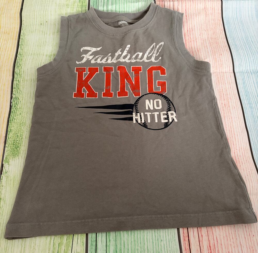 Gymboree Boys Size 7 Gray Tank Top – “Fastball King” Baseball Theme